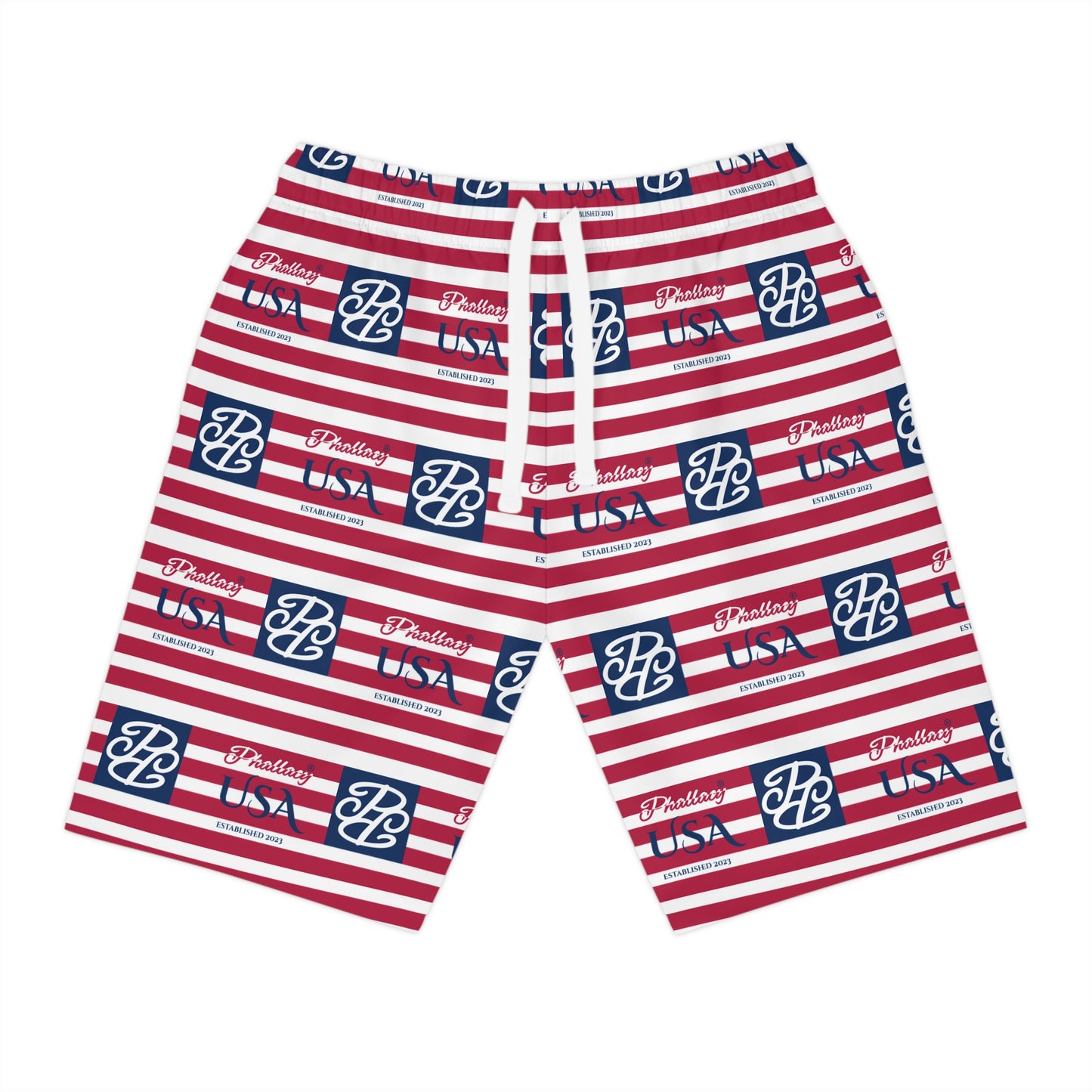 Phallacy Flag Designer Men's Athletic Long Shorts