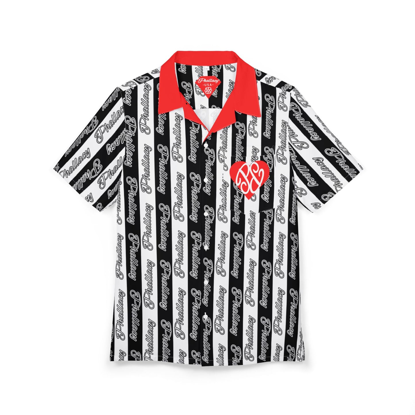Phallacy Signature Designer Unisex Hawaiian Button Up Shirt