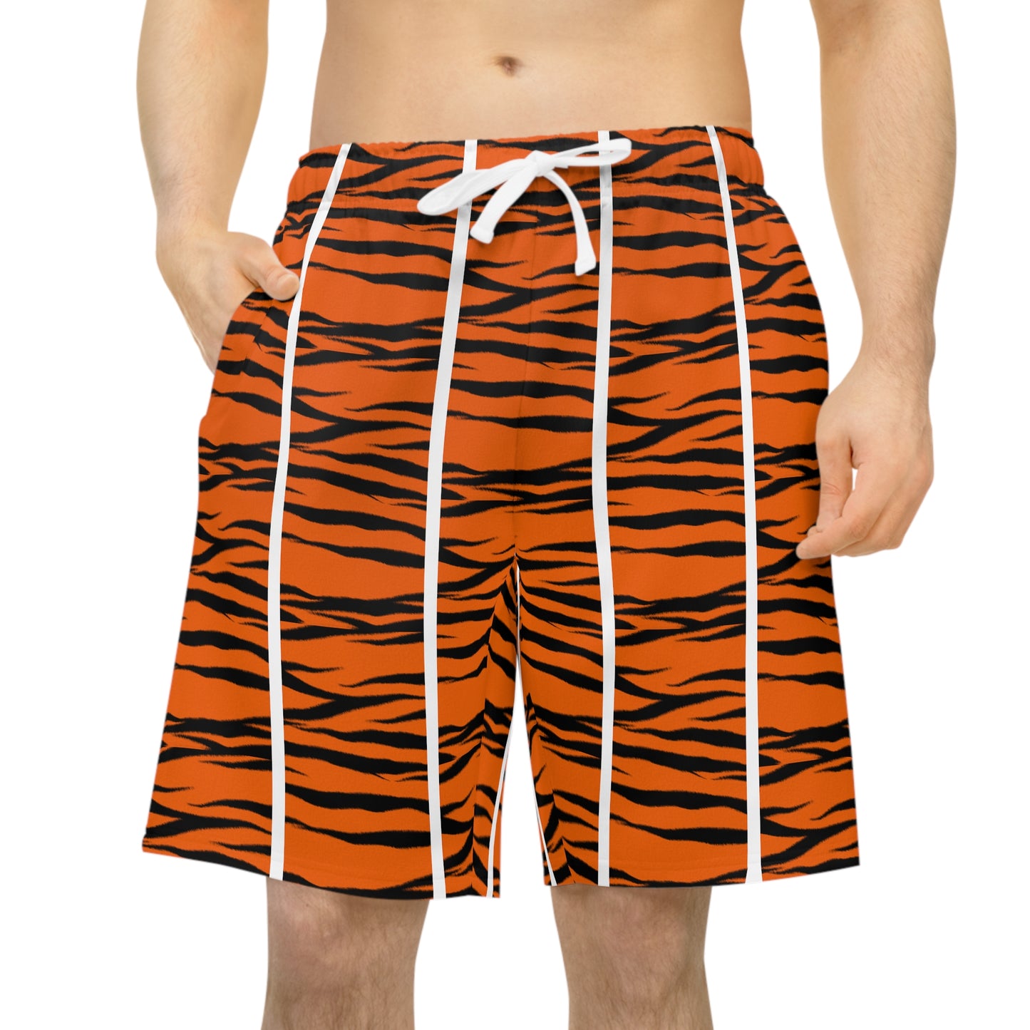 Phallacy Striped Designer Athletic Shorts