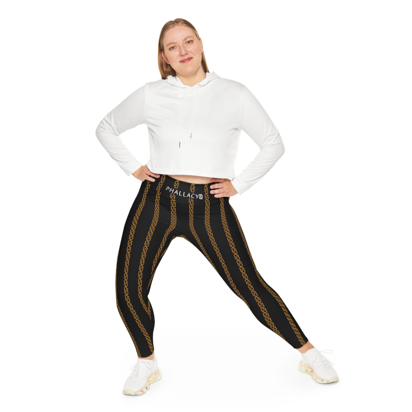 Phallacy Striped  Designer Plus Size Leggings