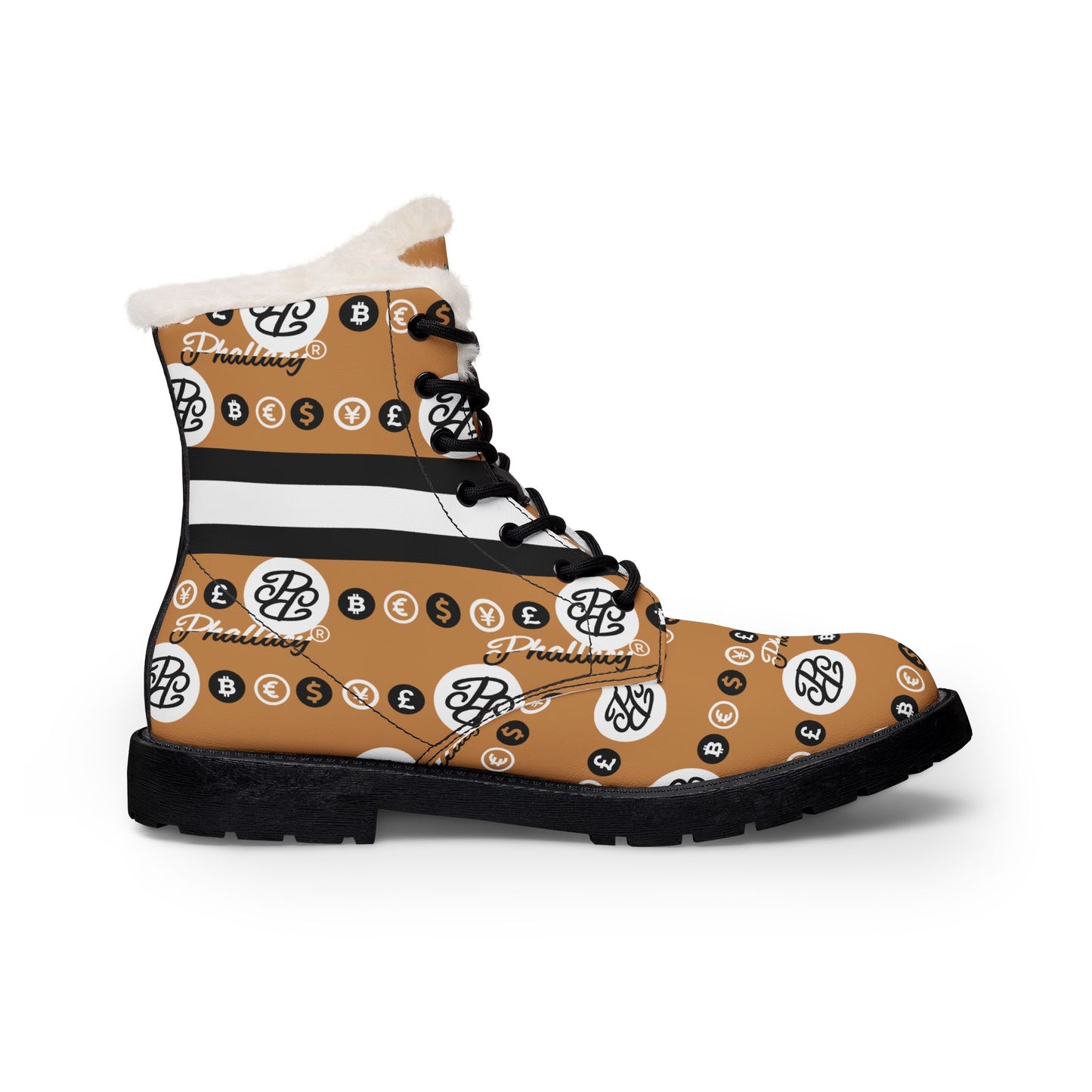 Phallacy Reserve Fur-Lined Vegan Winter Boots for Women in Sovereign Monogram