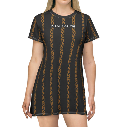 Phallacy Striped Designer T-Shirt Dress