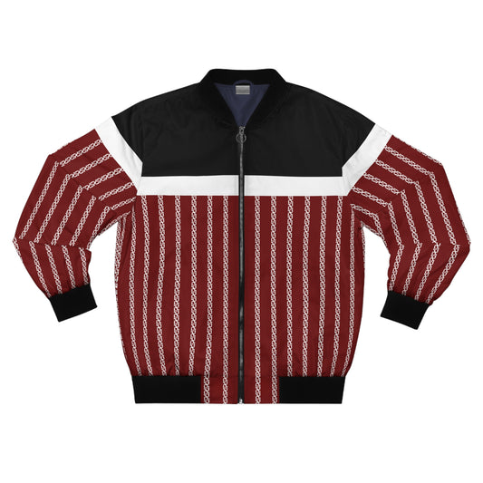 Phallacy Striped Designer Men's Bomber Jacket