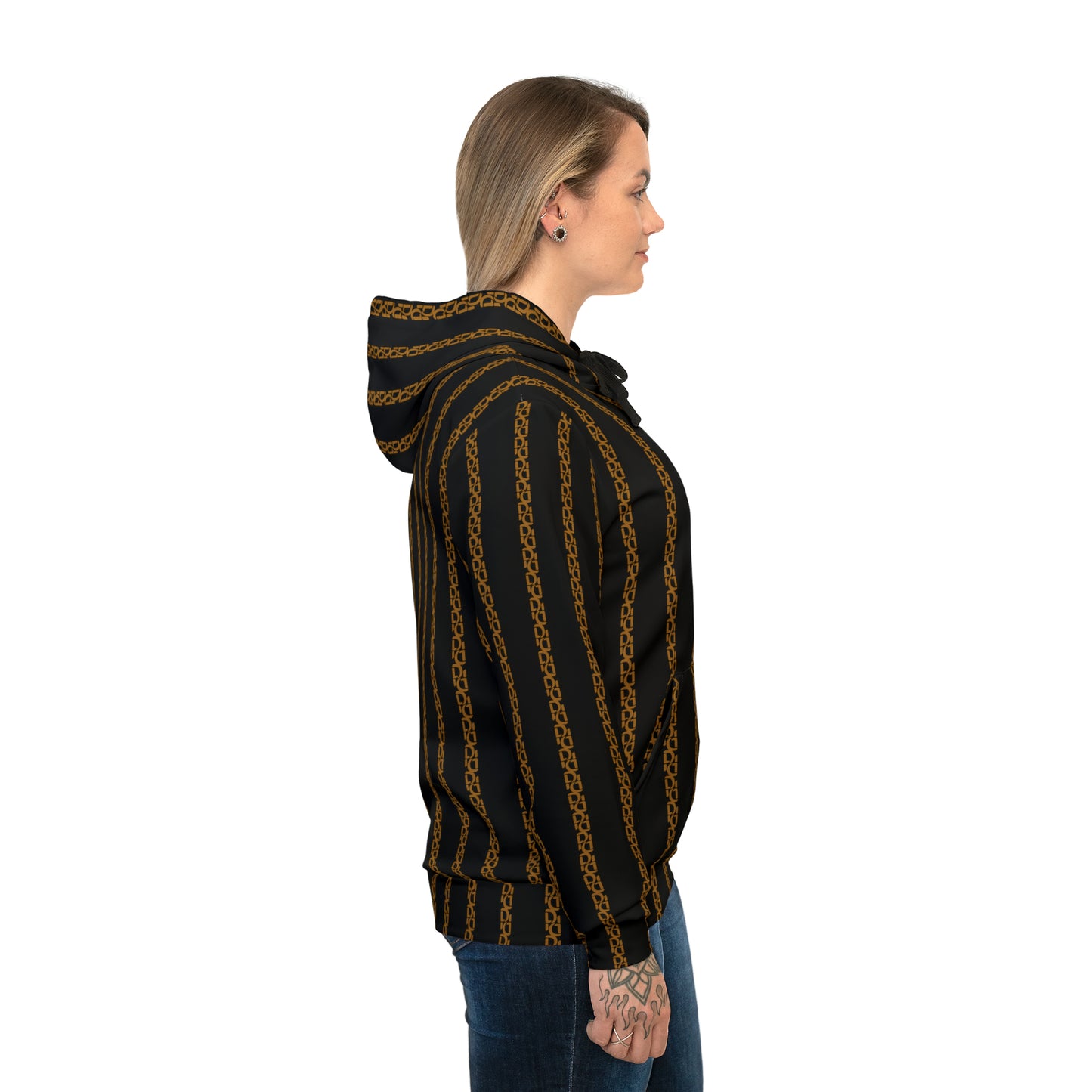 Phallacy Striped  Designer Unisex Athletic Hoodie