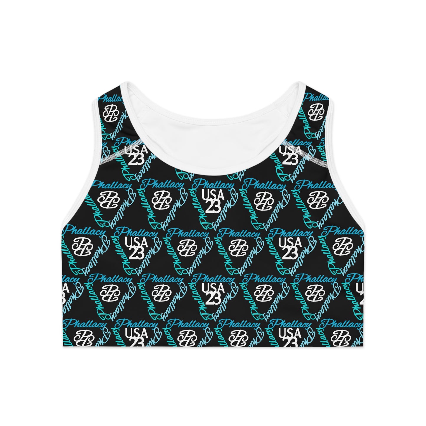 Phallacy Time Designer Sports Bra