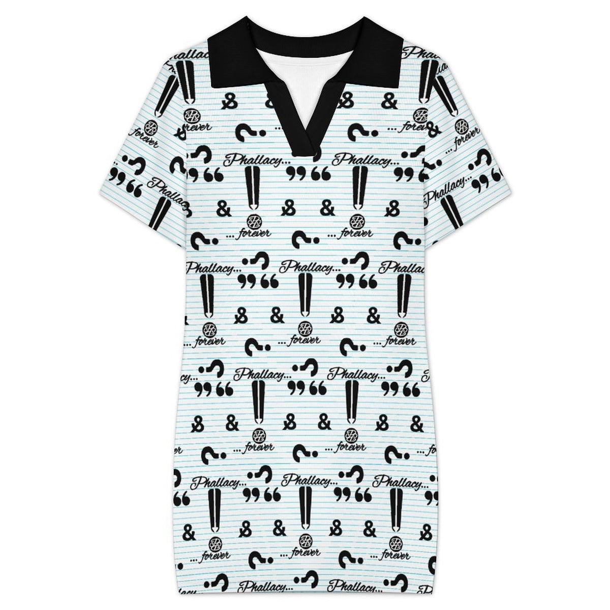 Phallacy Striped Designer Women's Bodycon Polo Dress