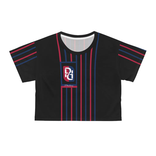 Phallacy Striped Designer Cropped Tee