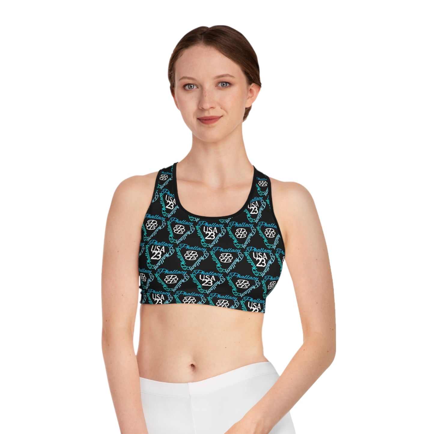 Phallacy Time Designer Sports Bra