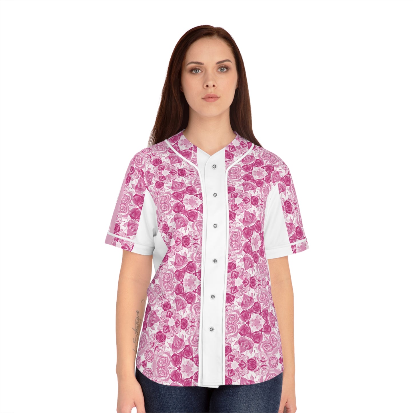 Phallacy XO Designer Women's Floral Baseball Jersey
