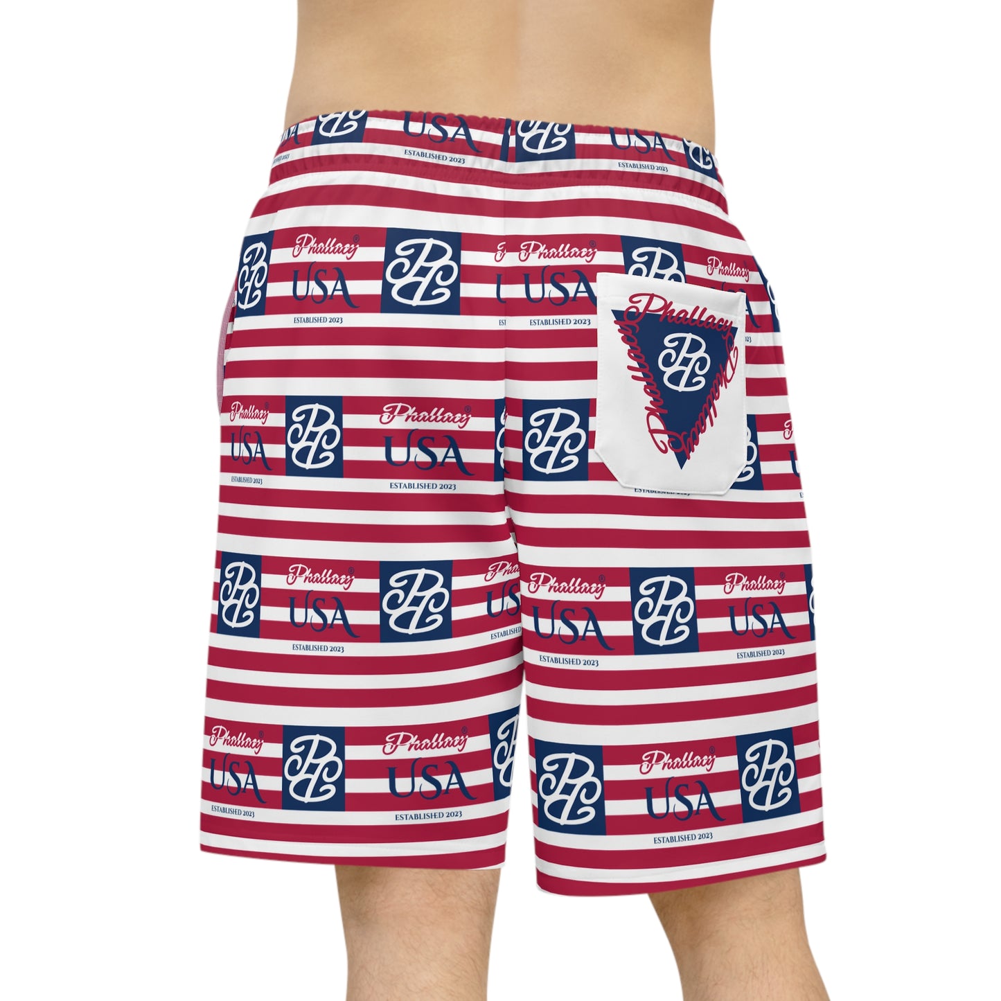 Phallacy Flag Designer Men's Athletic Long Shorts