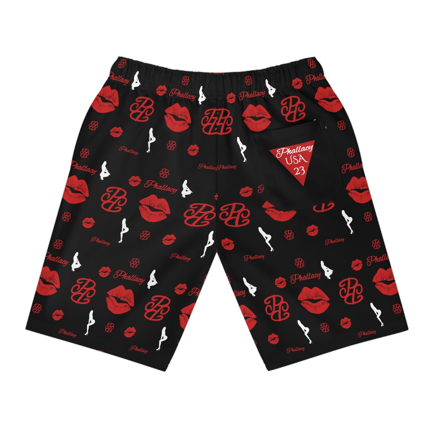 Phallacy Lips Designer Men's Athletic Long Shorts