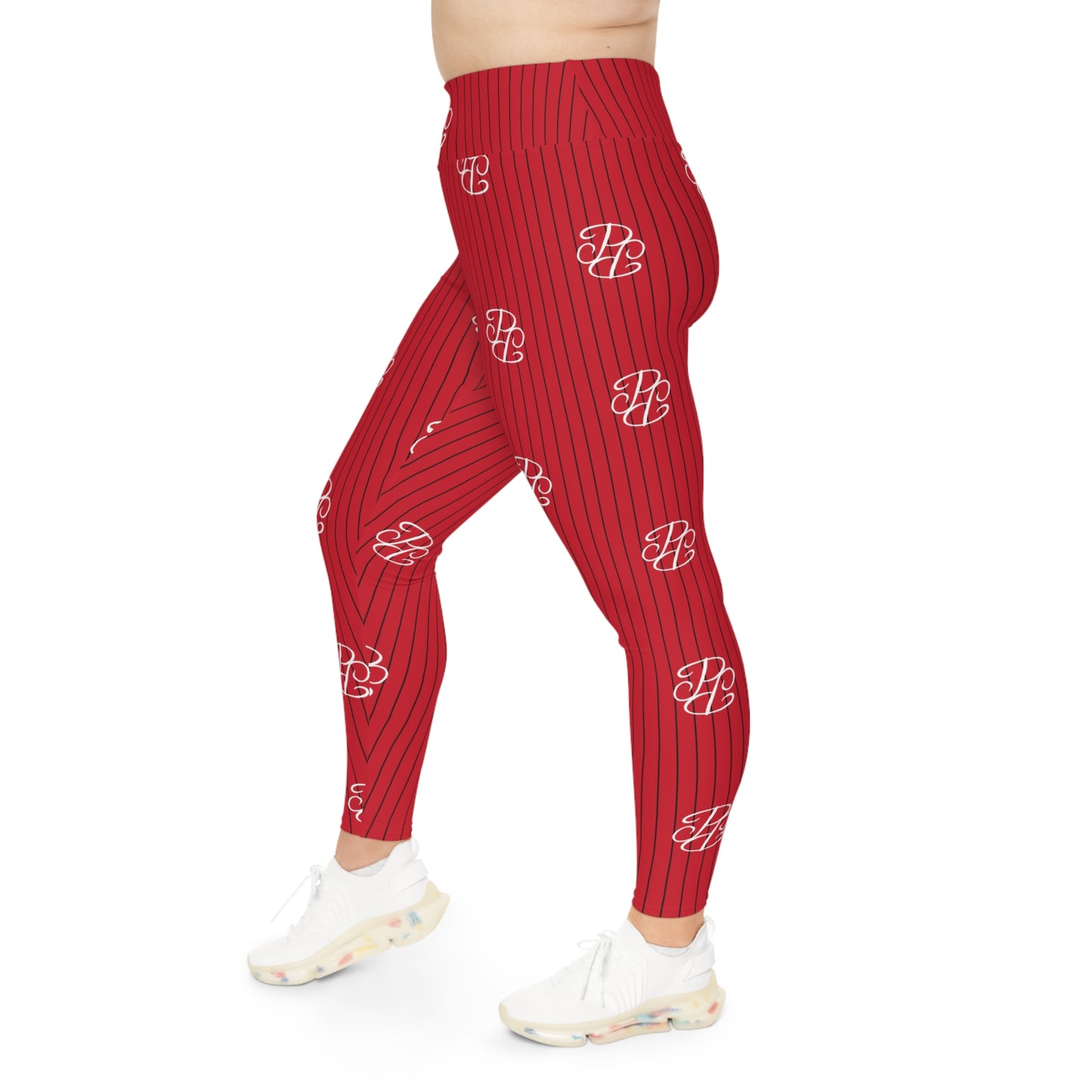 Phallacy Players Striped Designer Plus Size Leggings