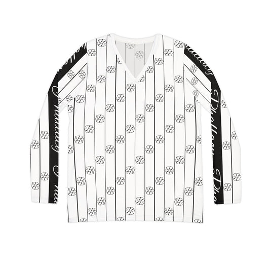 Phallacy Striped Designer Women's Long Sleeve V-neck