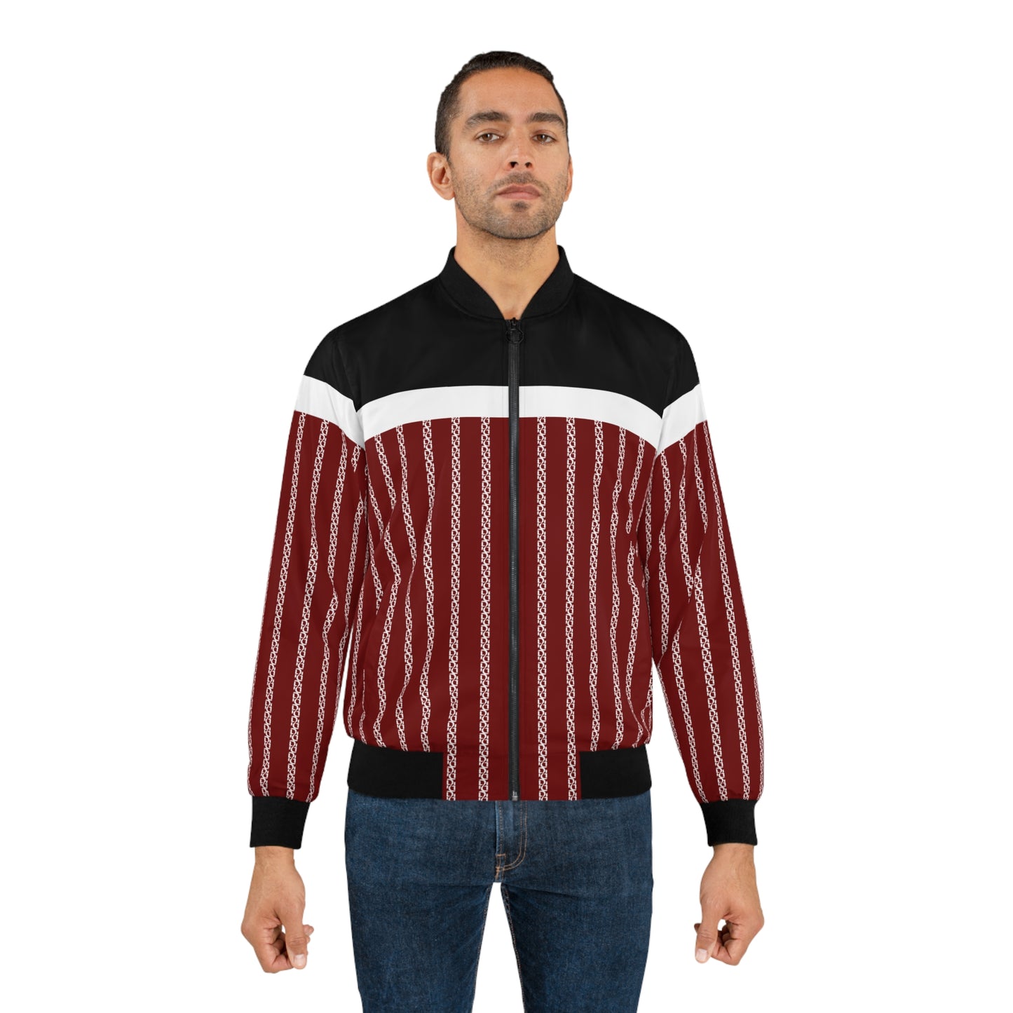 Phallacy Striped Designer Men's Bomber Jacket