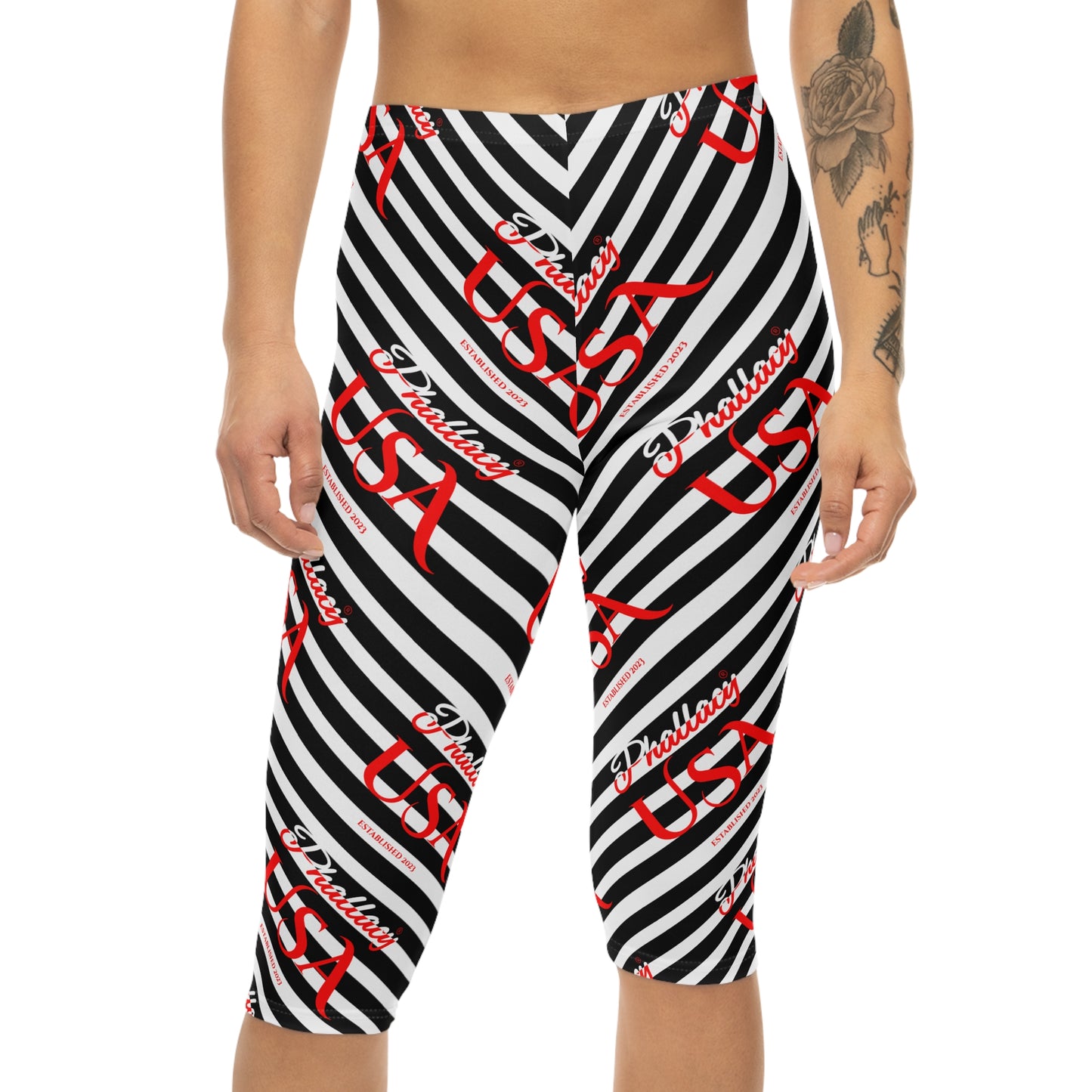 Phallacy Signature Designer Mid-Rise Capri Leggings