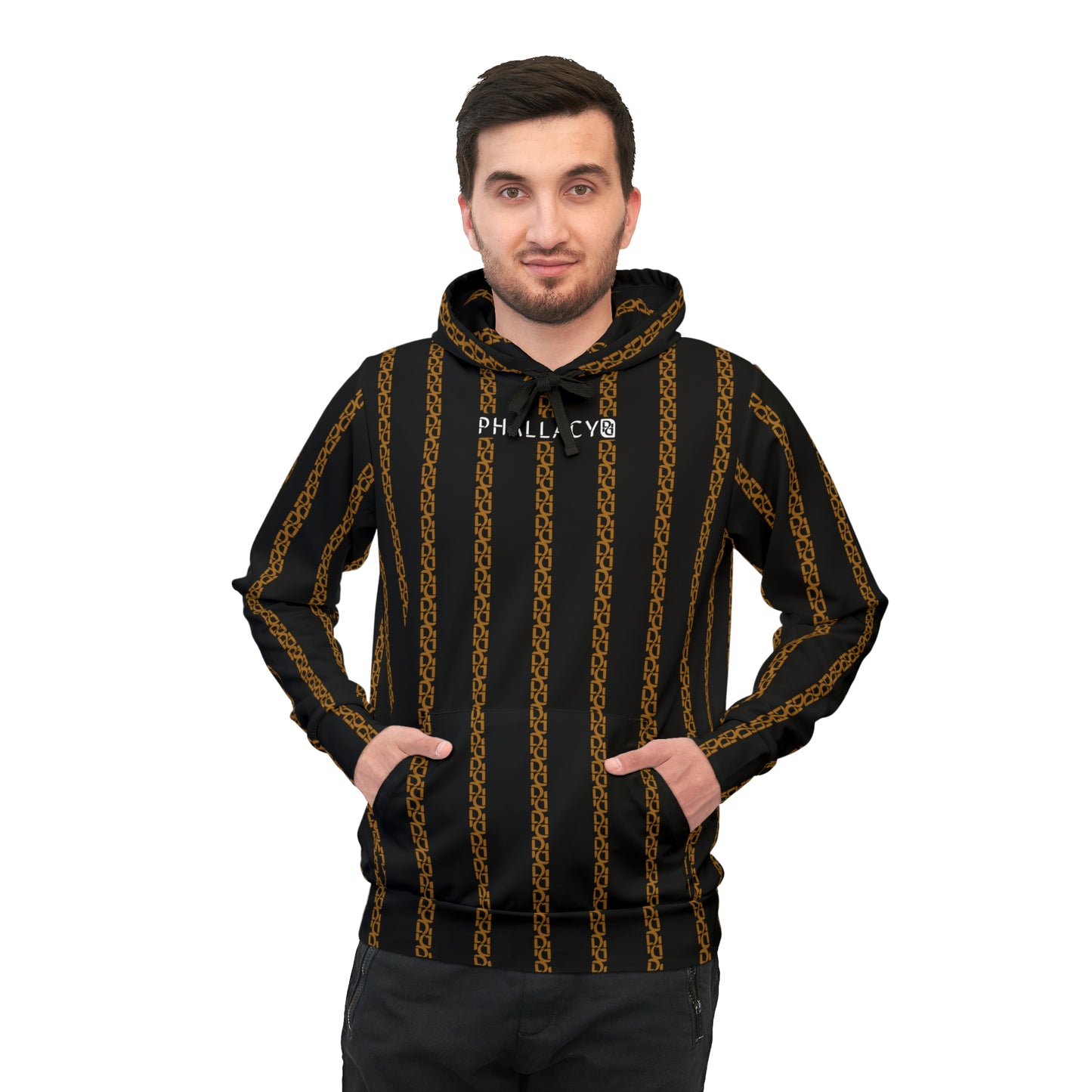 Phallacy Striped  Designer Unisex Athletic Hoodie