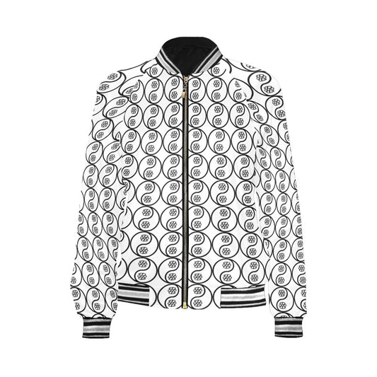 Phallacy Yin-Yang Designer Women's Varsity Bomber Jacket