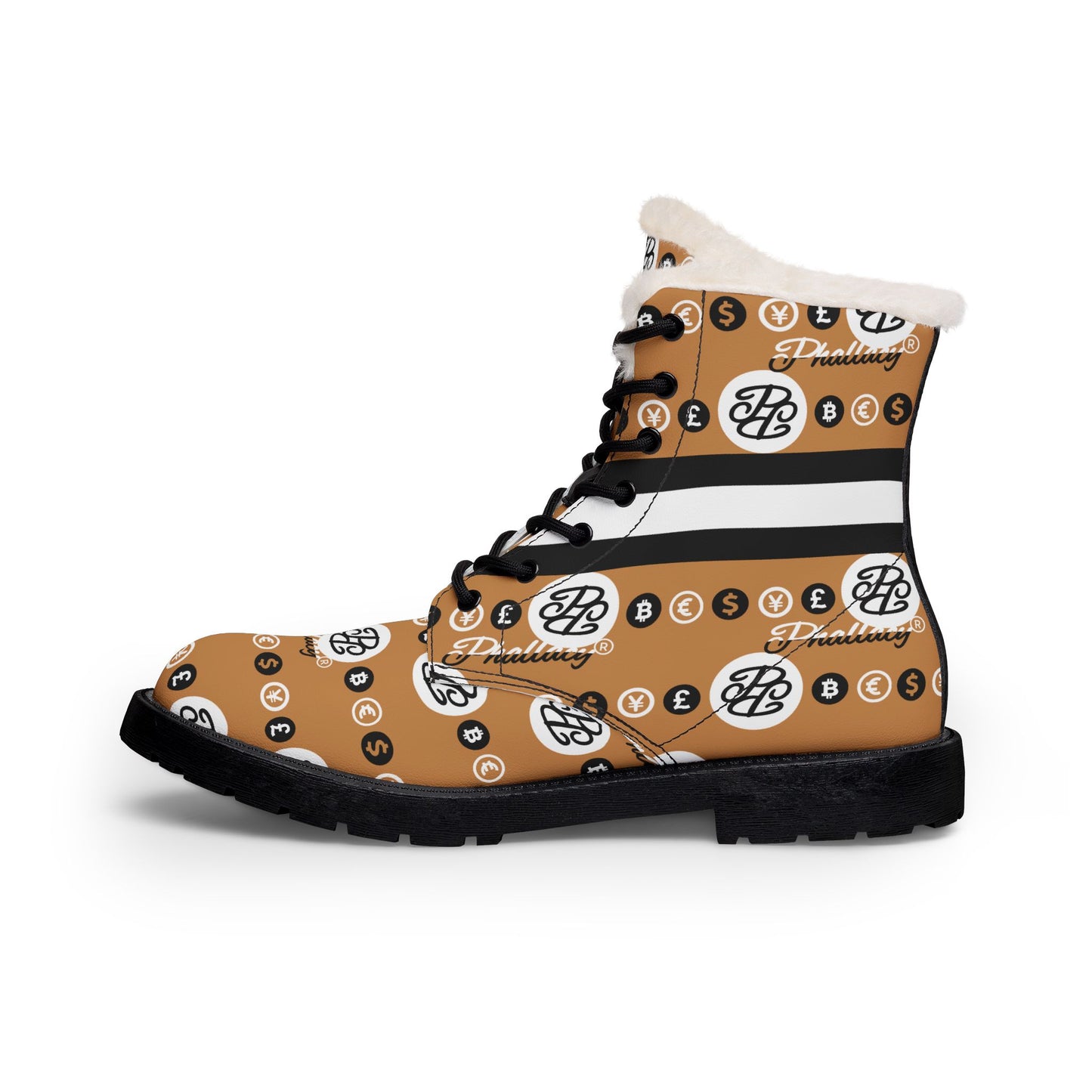 Phallacy Reserve Fur-Lined Vegan Winter Boots for Women in Sovereign Monogram