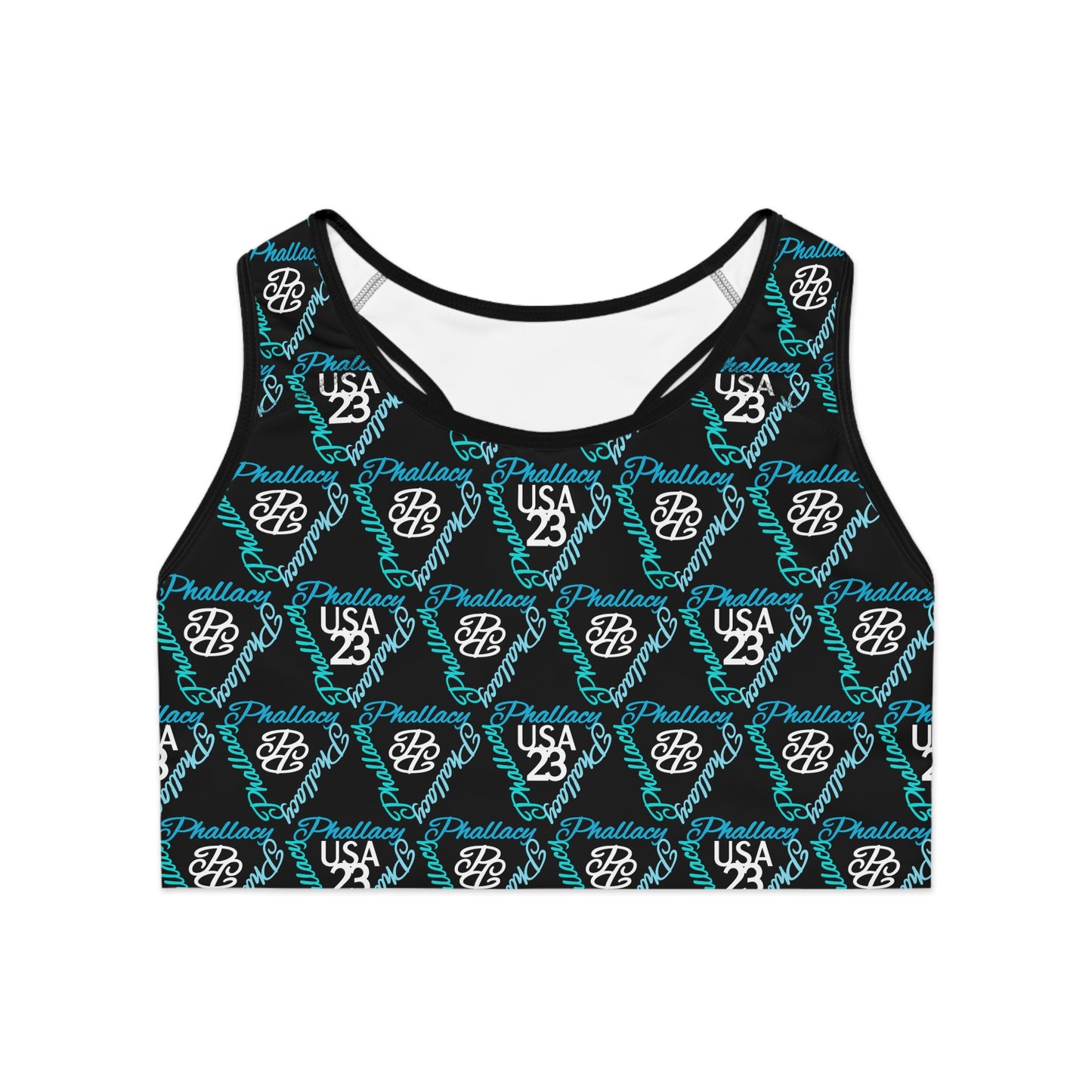 Phallacy Time Designer Sports Bra