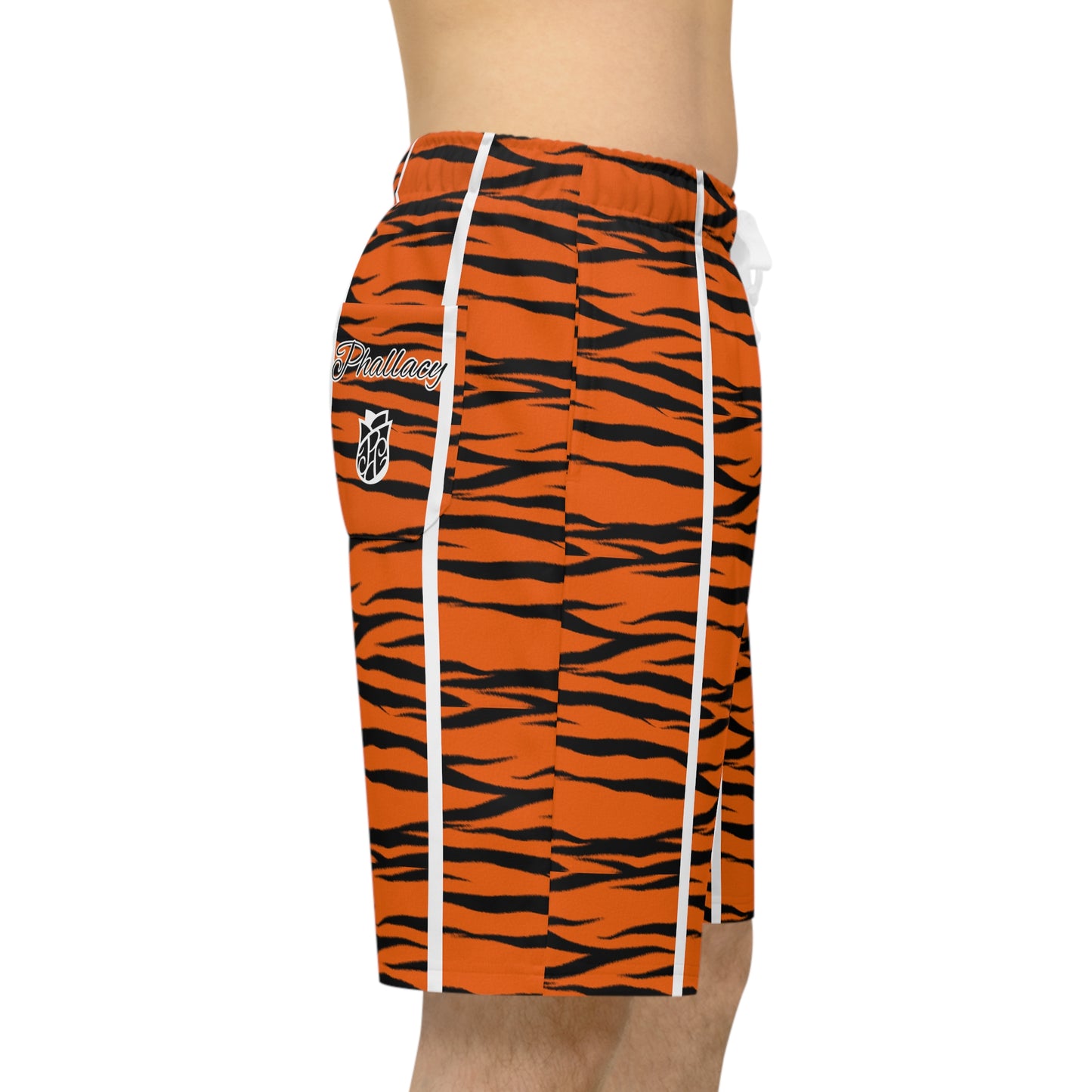 Phallacy Striped Designer Athletic Shorts