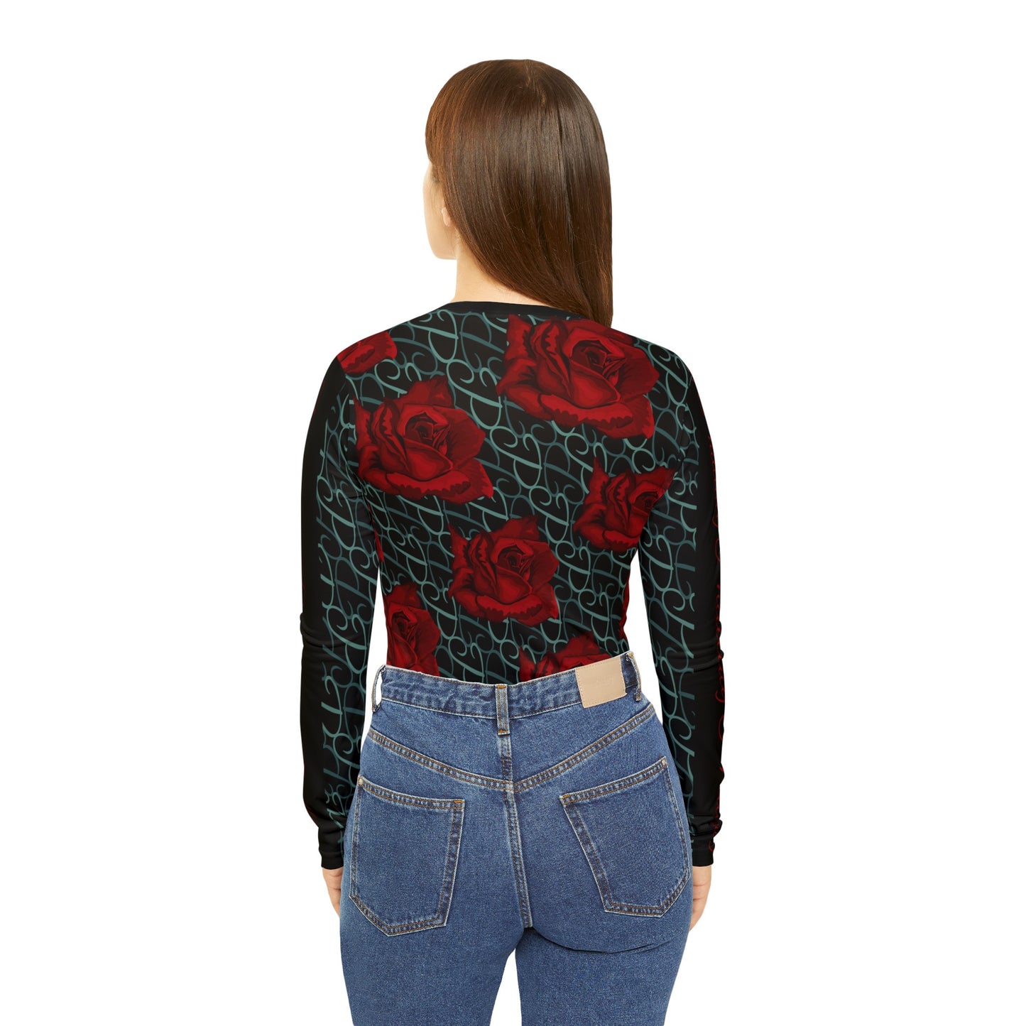 Phallacy Designer Floral Women's Long Sleeve V-neck