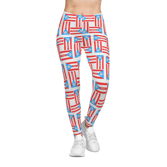 Phallacy Flag Women's Designer Casual Leggings | Puerto Rico Flag, Boricua, Puerto Rico Fashion