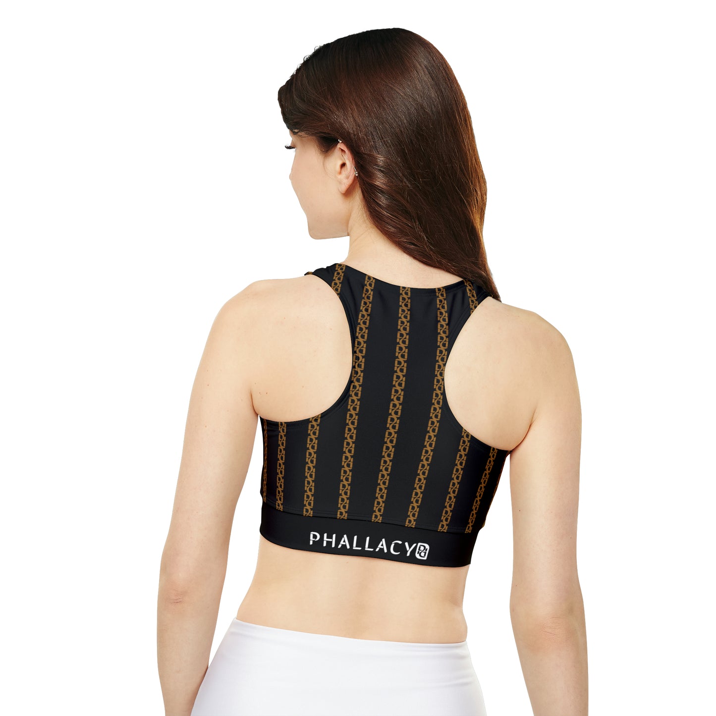 Phallacy Striped Designer Fully Lined, Padded Sports Bra