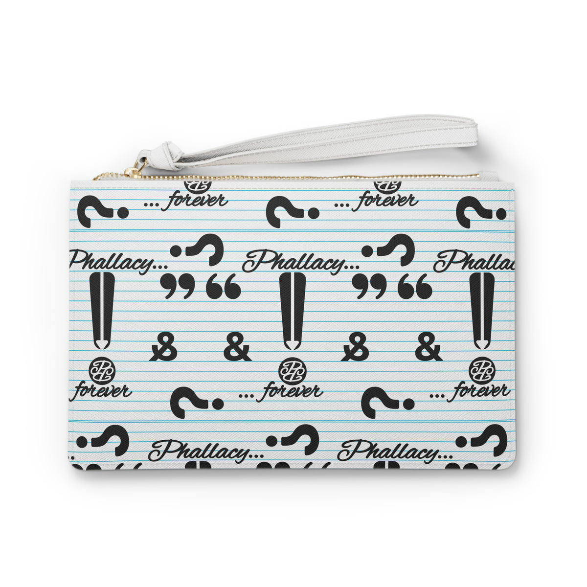 Phallacy Striped Designer Clutch Bag