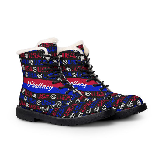 Phallacy DNA Men's Designer Fur-Lined Vegan Leather Boots