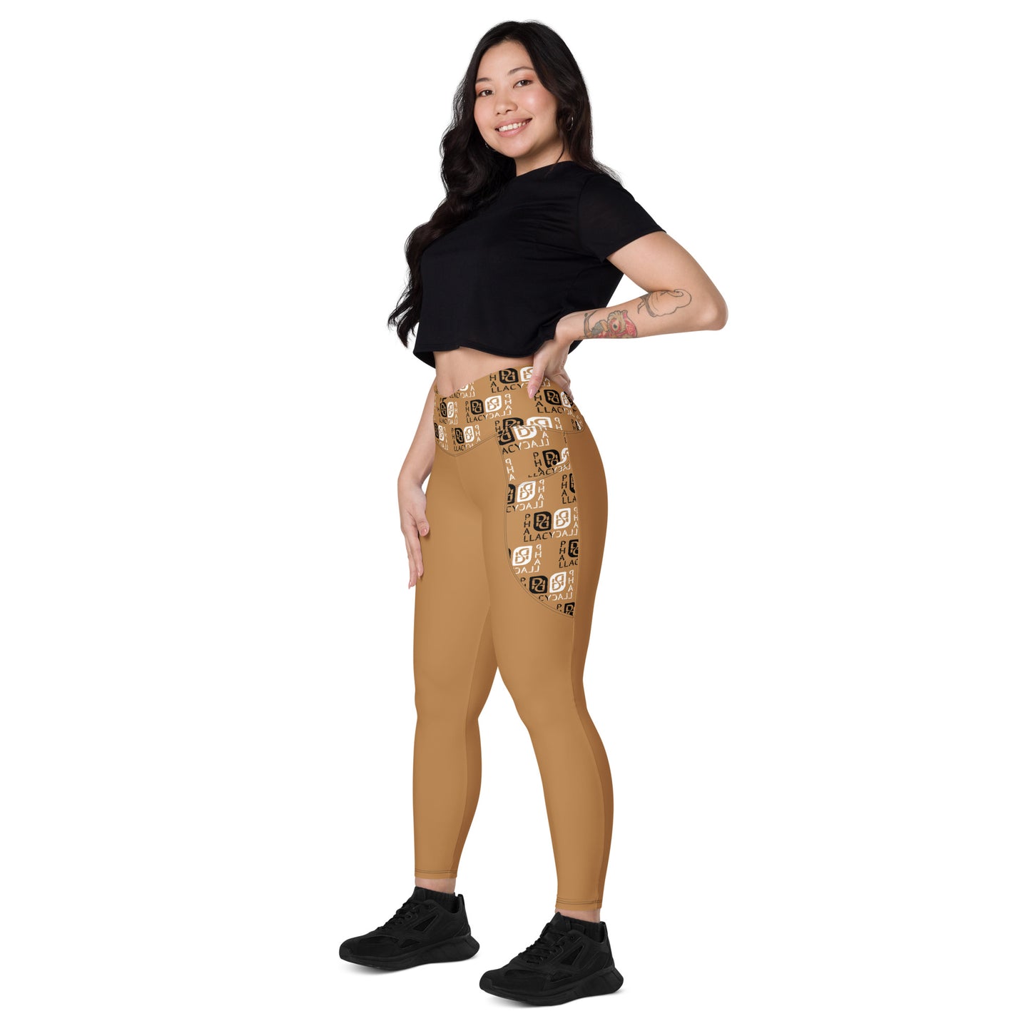 Phallacy Balance Designer Crossover Leggings w/ Pockets