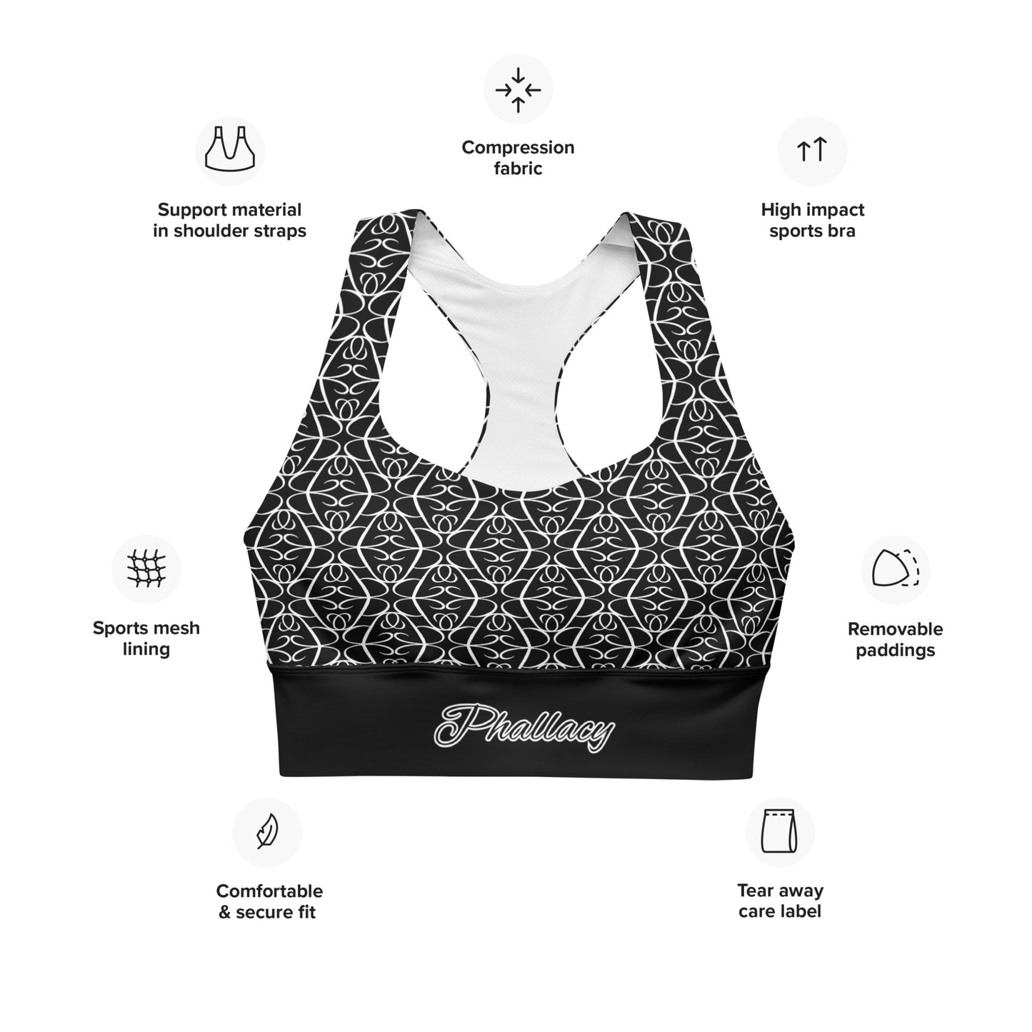 Phallacy Players Designer Longline Sports Bra