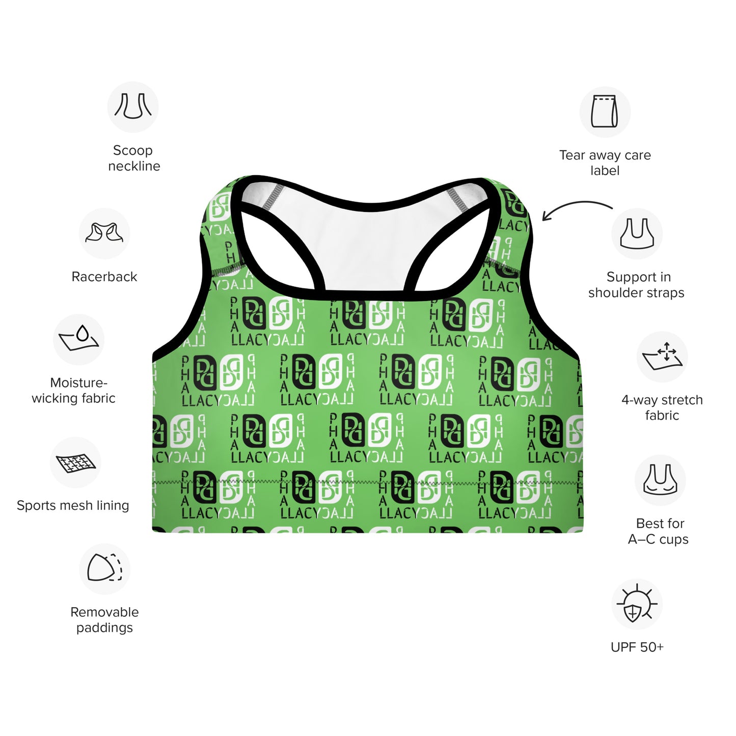 Phallacy Balance Designer Padded Sports Bra