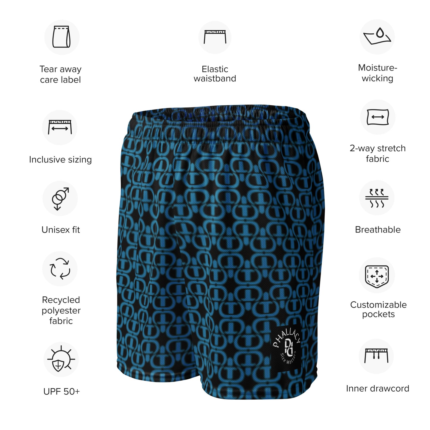 Phallacy Designer Unisex Mesh Shorts