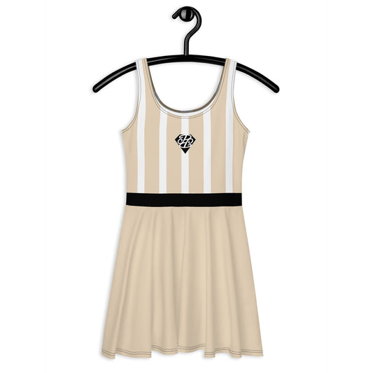 Phallacy Striped Designer Skater Dress