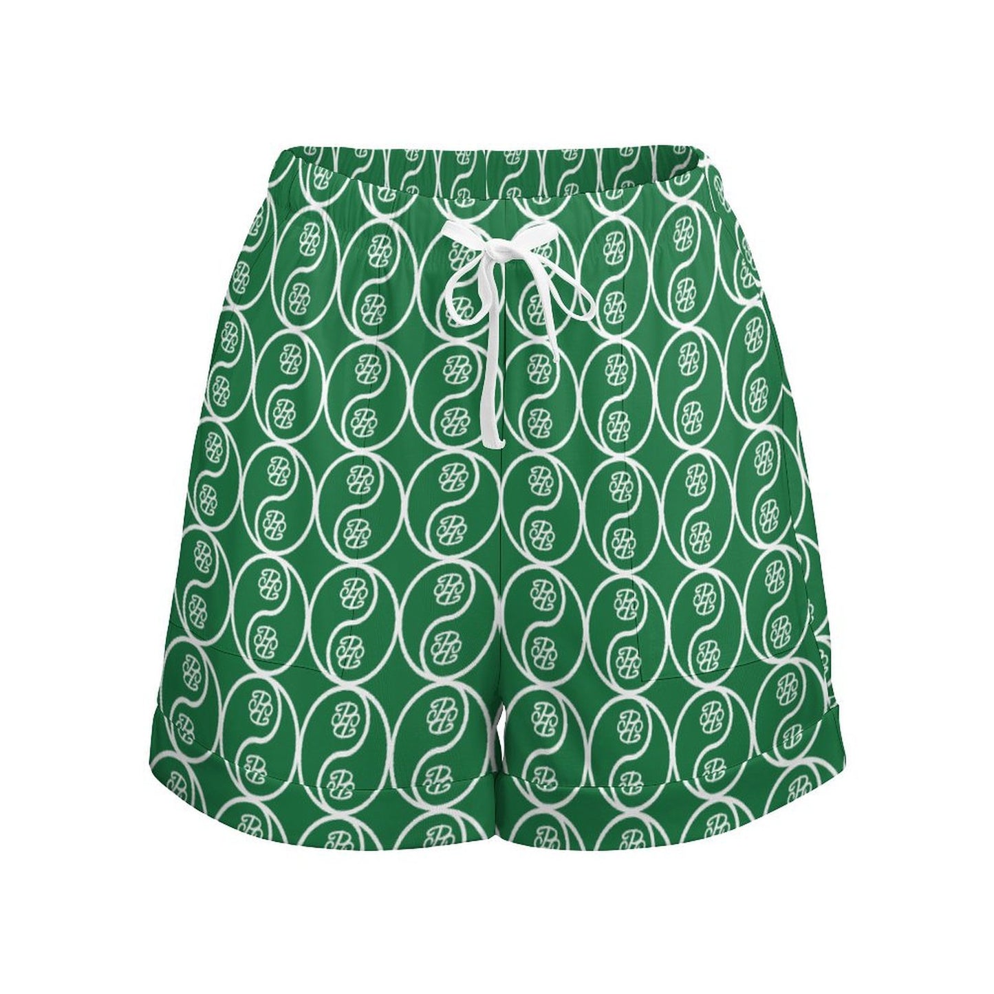 Phallacy Yin-Yang Designer High-Waisted Loose Shorts