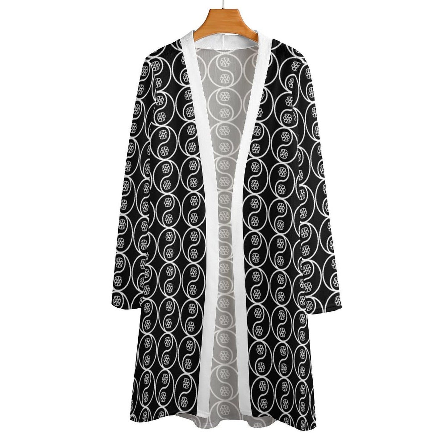 Phallacy Yin-Yang Designer Mid-Length Cardigan