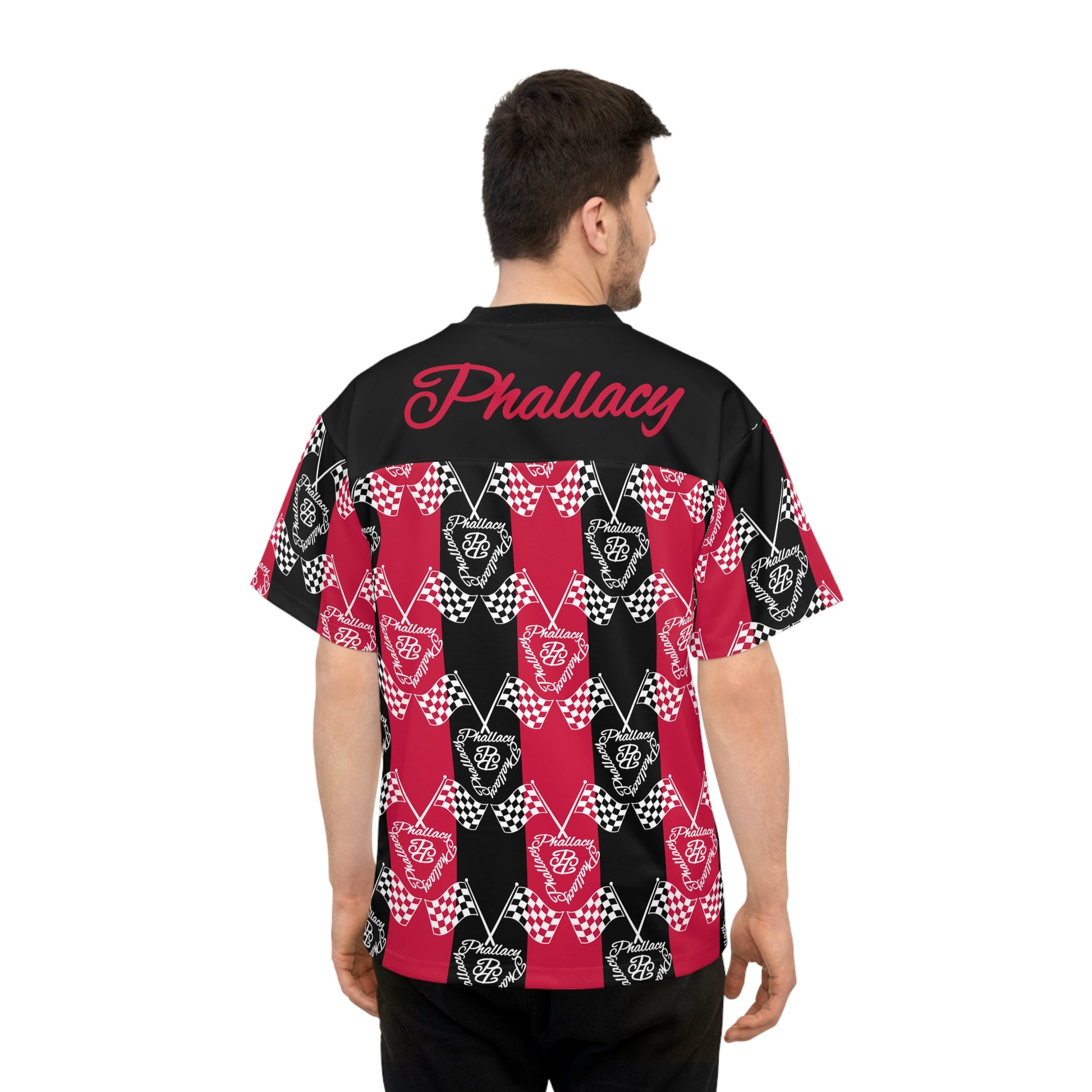 Designer unisex football jersey featuring vibrant patterns and a bold design for stylish sportswear.