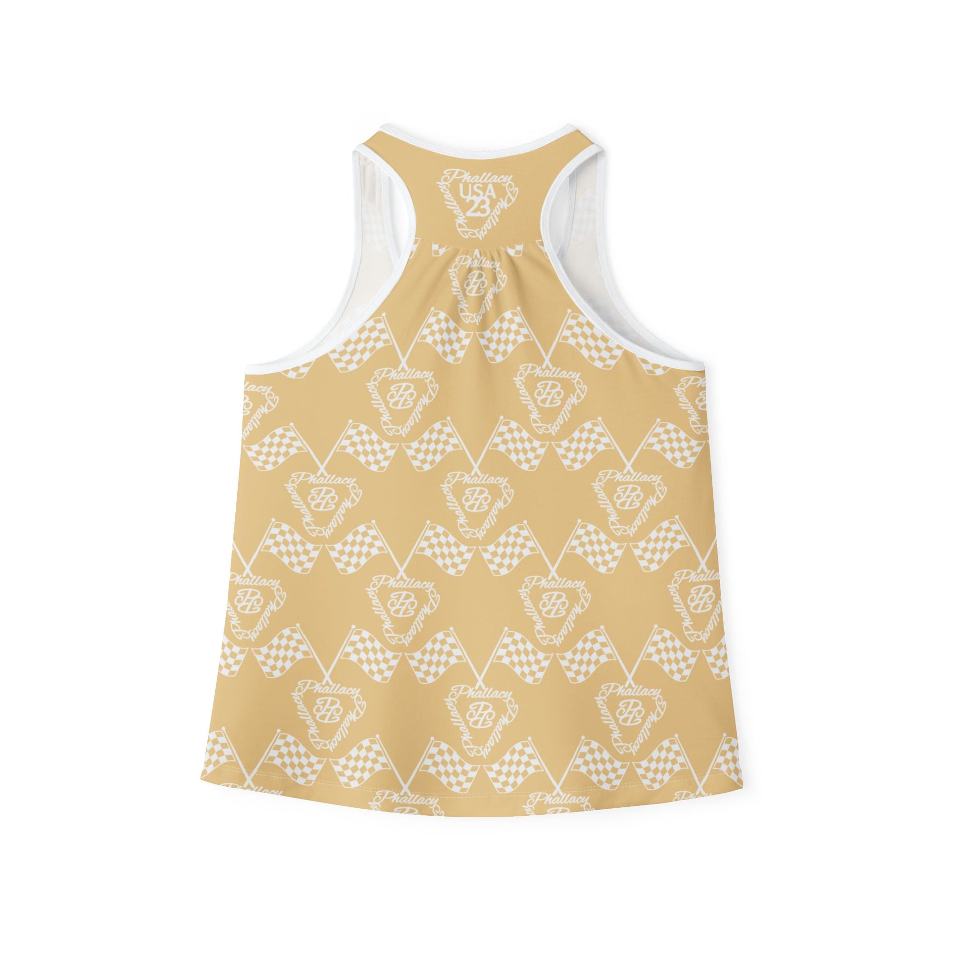 Designer women's tank top in yellow with a unique pattern for stylish summer wear