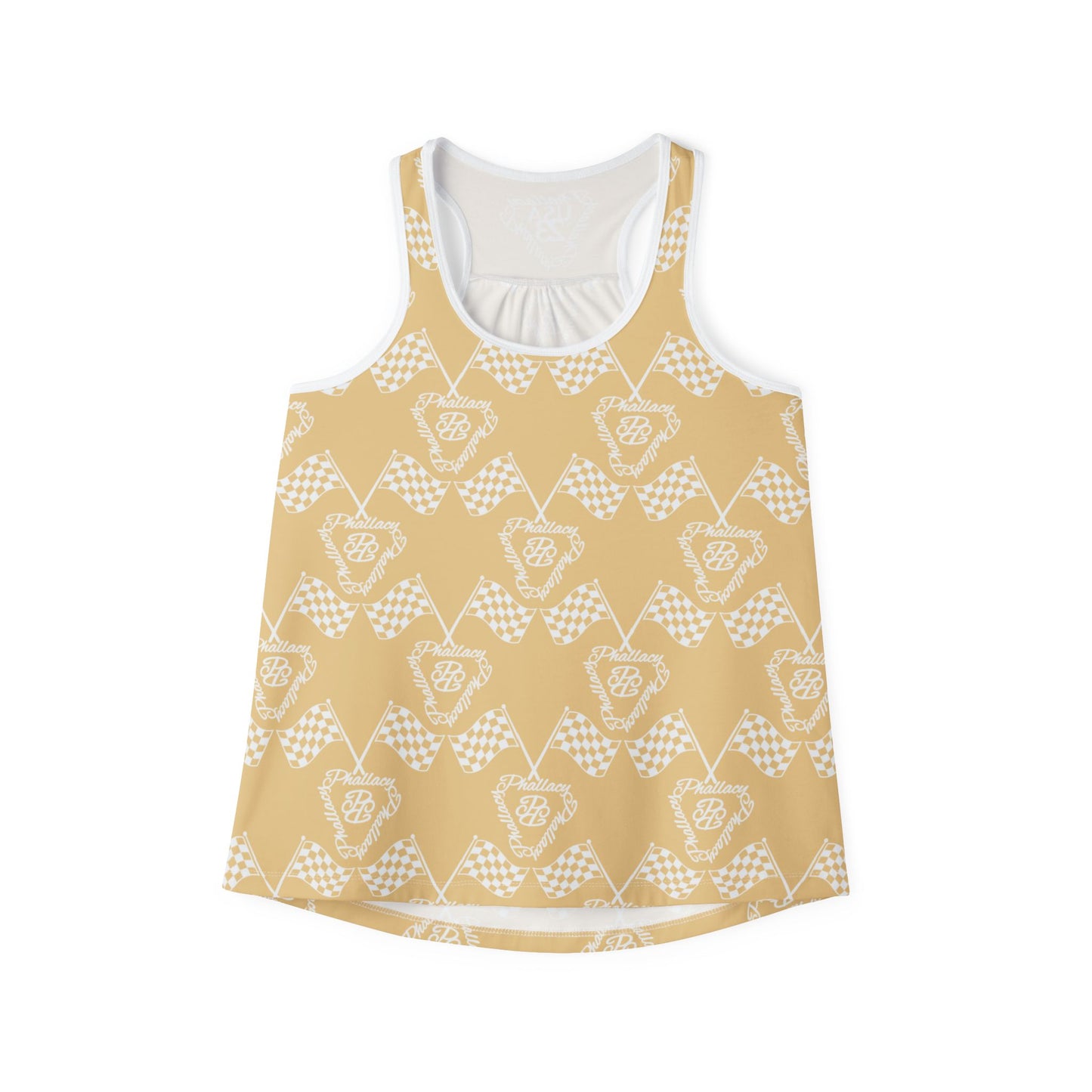 Designer women's tank top in yellow with a stylish ice cream cone pattern for summer wear