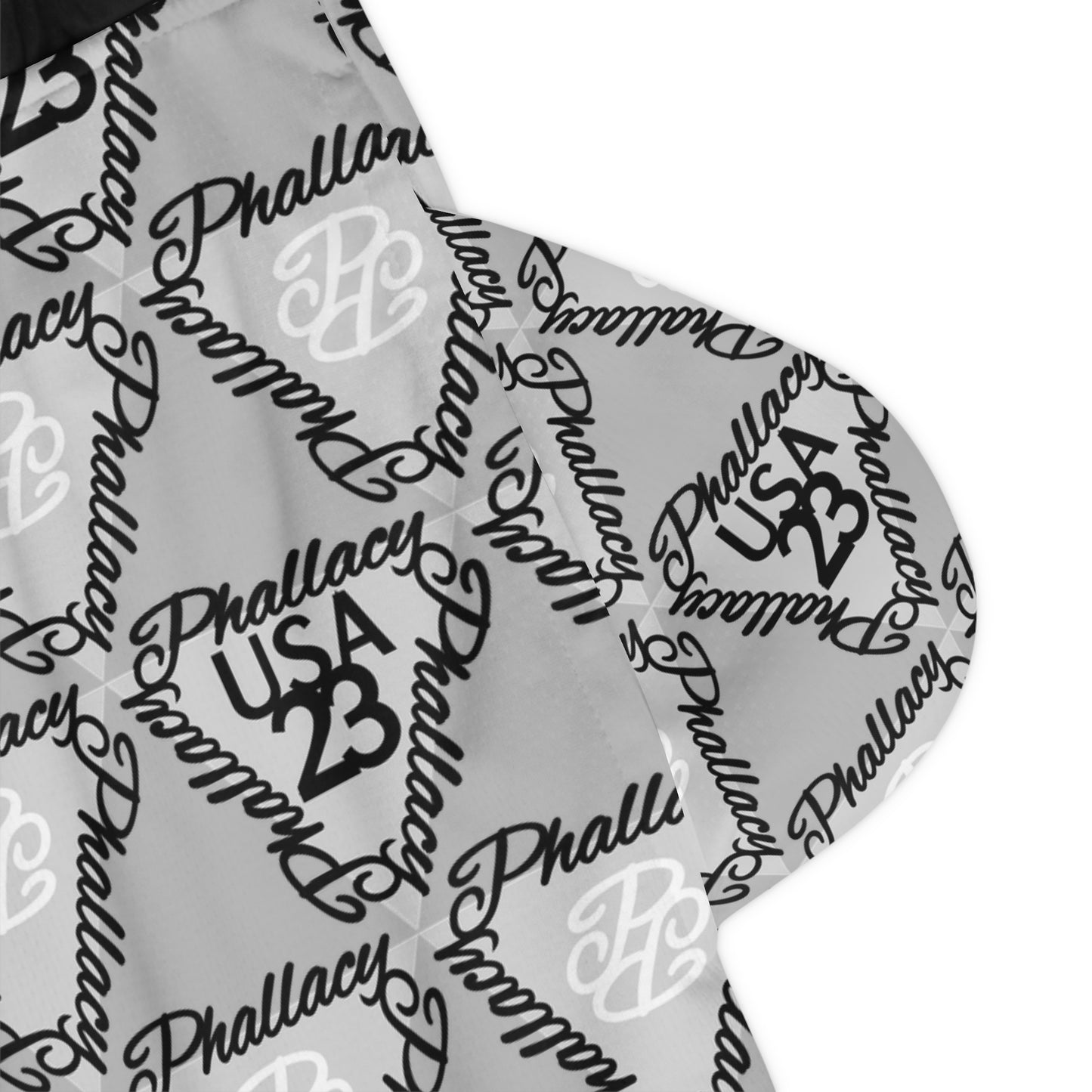 Luxury men's sportswear shorts featuring an all over print design with bold graphics