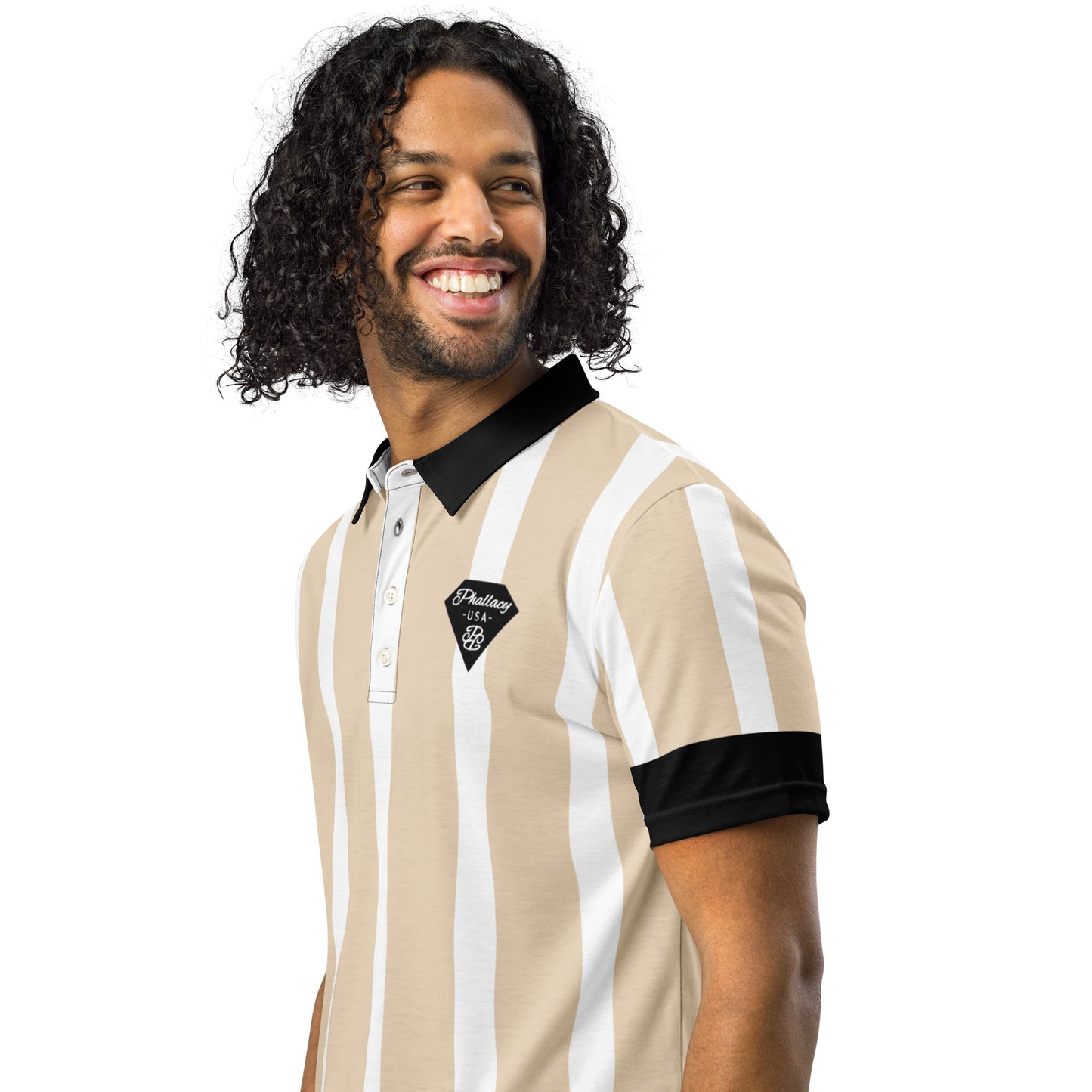 Phallacy Striped Designer Men’s Slim Fit Polo
