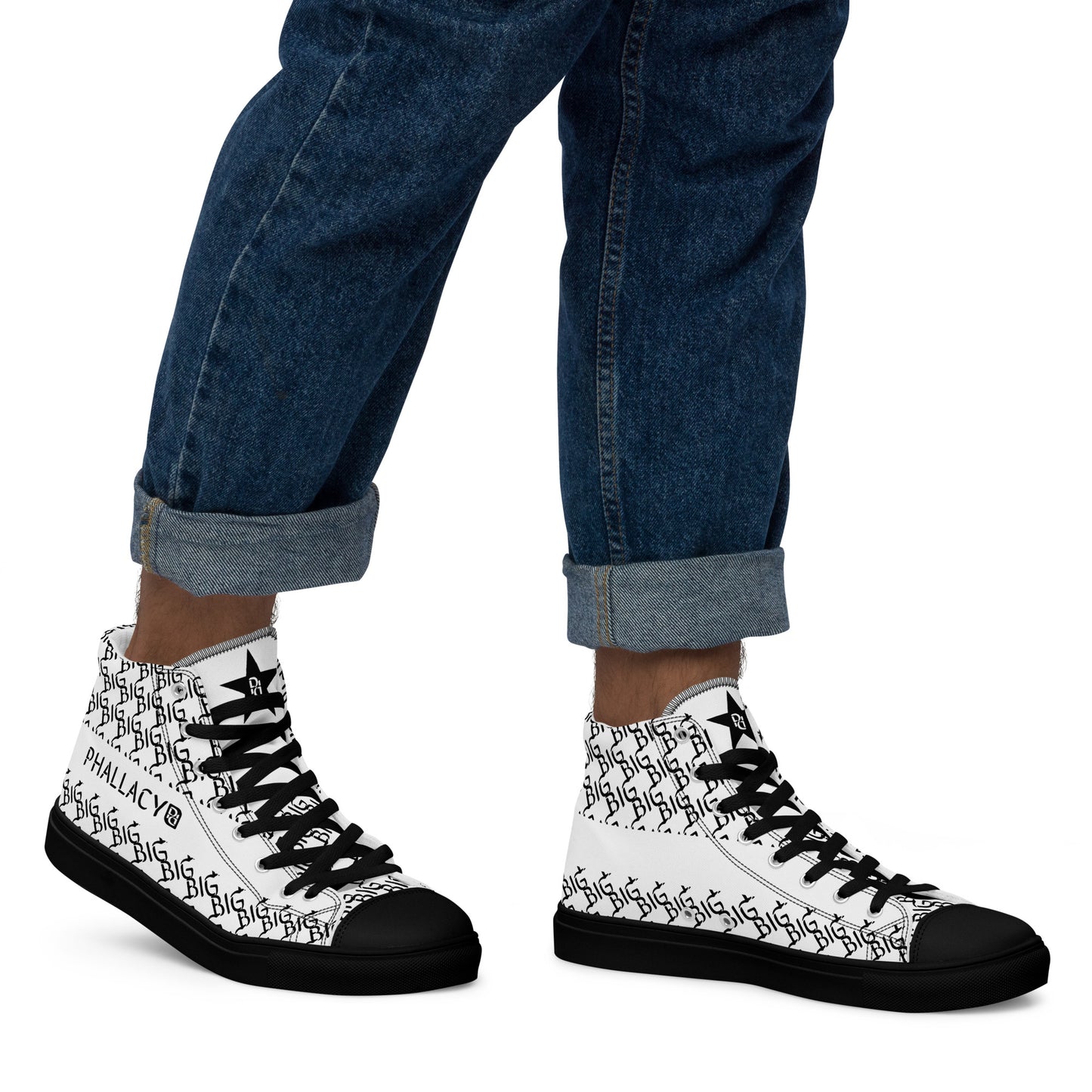 Phallacy BIG Designer Men's High Top Canvas Shoes