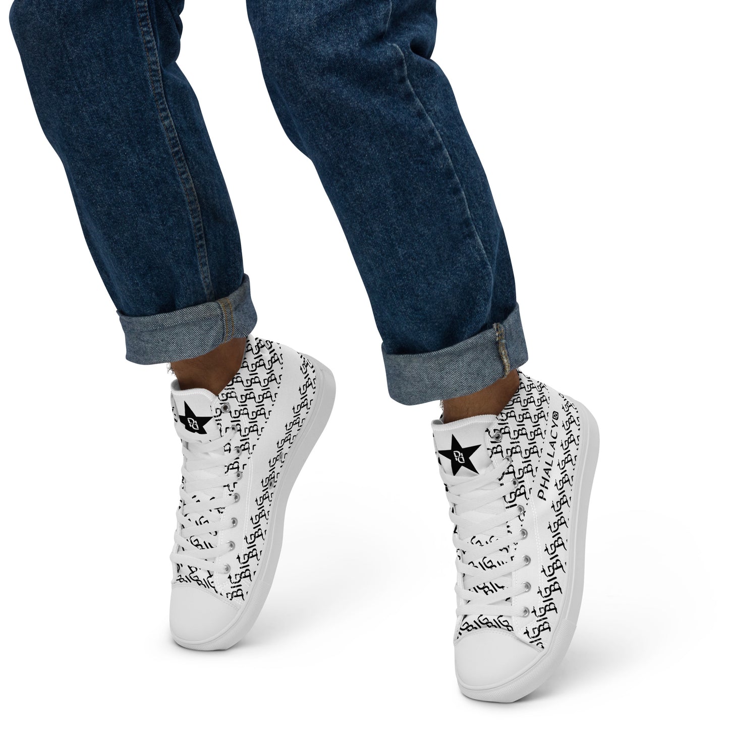 Phallacy BIG Designer Men's High Top Canvas Shoes