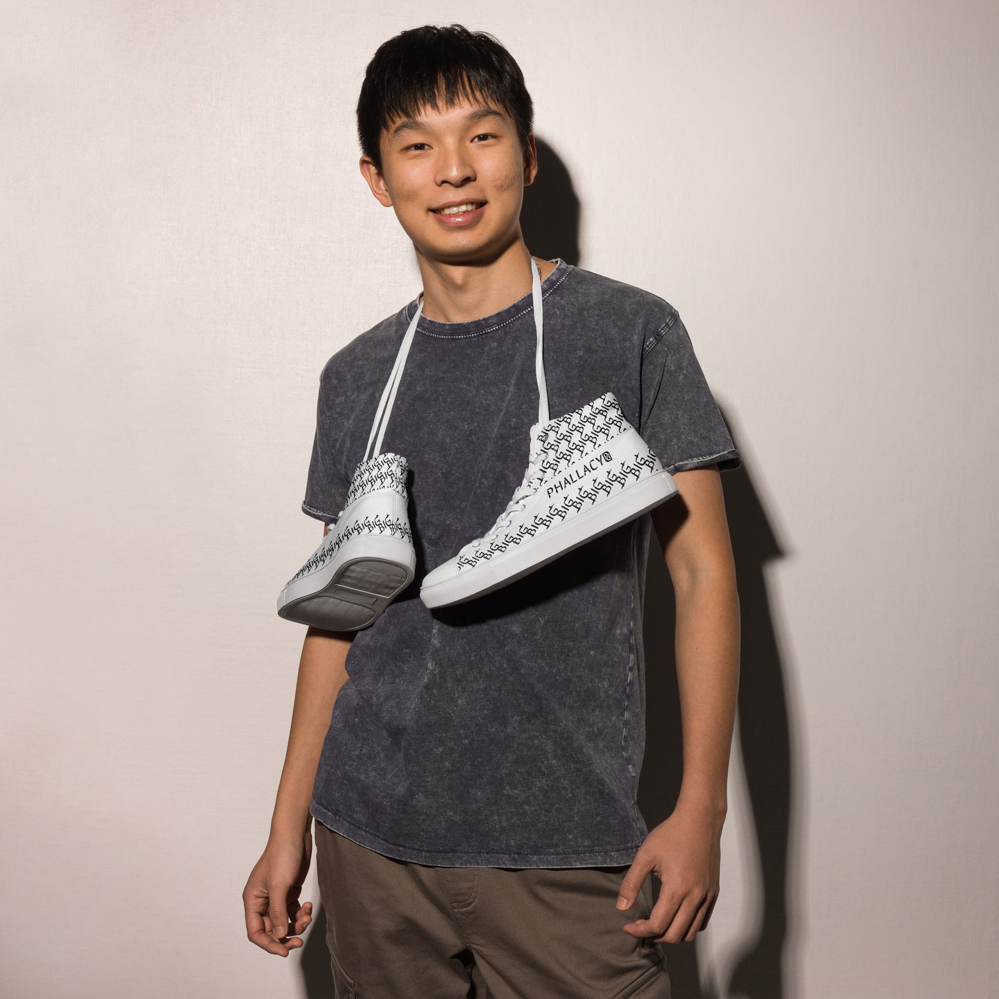 Phallacy BIG Designer Men's High Top Canvas Shoes