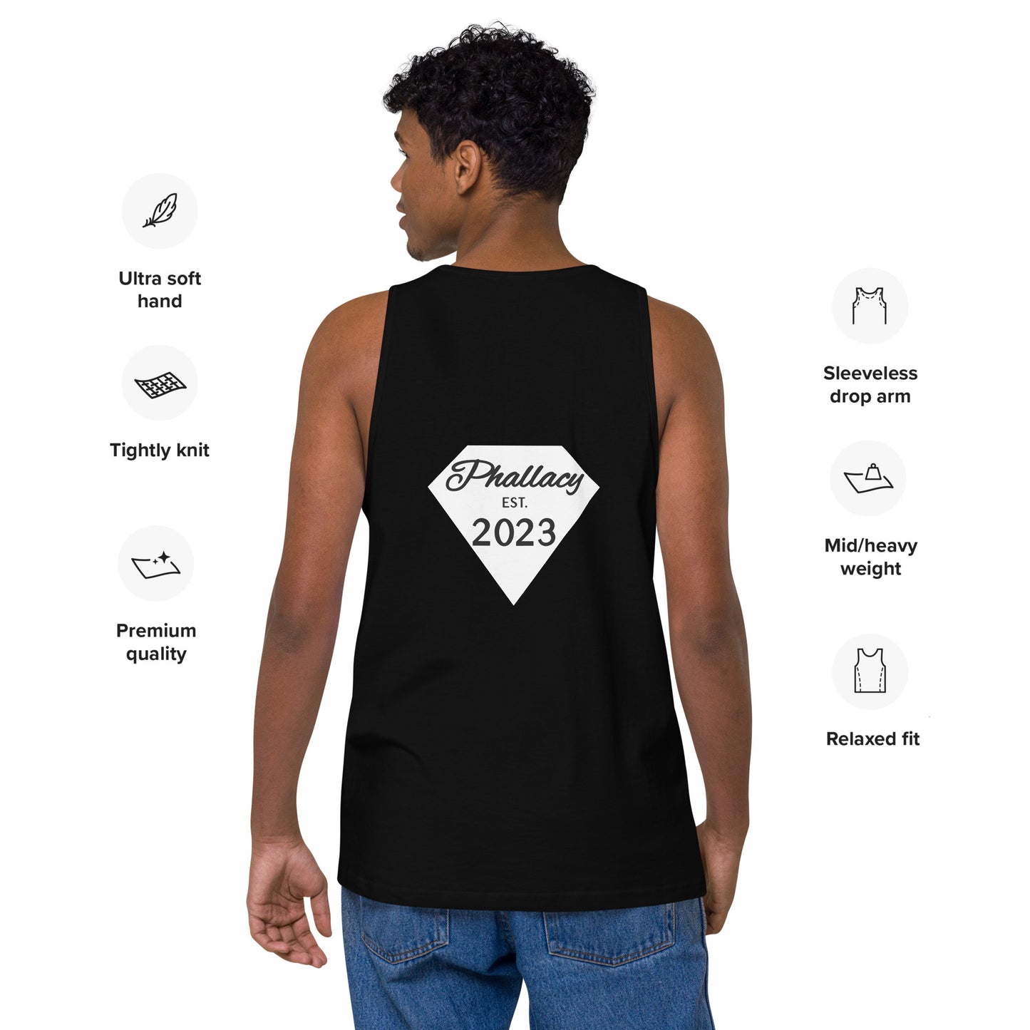 Phallacy Diamond Men’s Premium Tank Top (Embroidery)
