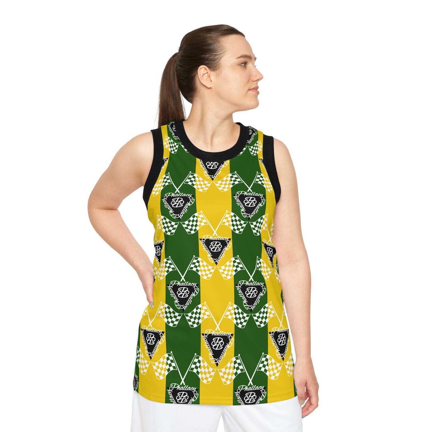 Stylish all over print women's premium high-fashion athletic jersey in vibrant colors and unique design