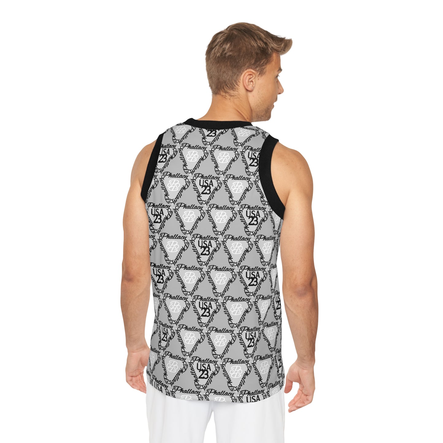 Premium men's streetwear jersey with all over print design featuring a stylish black and white pattern