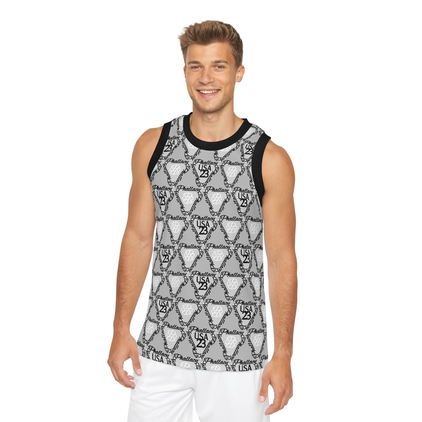Premium men's streetwear jersey featuring a trendy all-over print design for casual wear