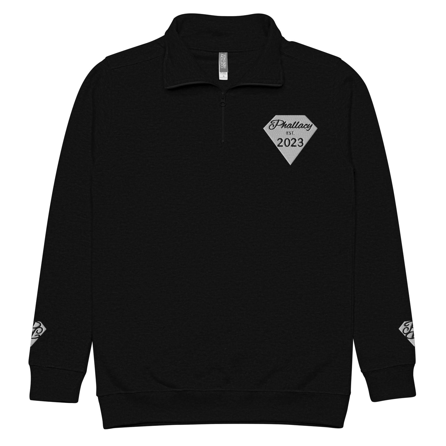 Phallacy Diamond Unisex Fleece Quarter-Zip Pullover (Embroidery)