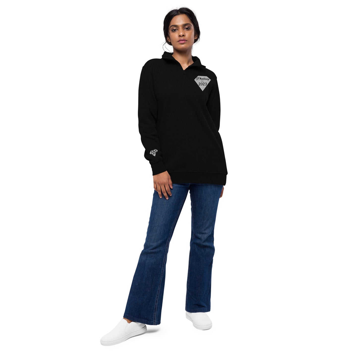 Phallacy Diamond Unisex Fleece Quarter-Zip Pullover (Embroidery)